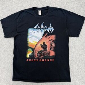 Gildan Sodom Agent Orange T-Shirt Mens Large Black Graphic Band Tee Thrash Metal